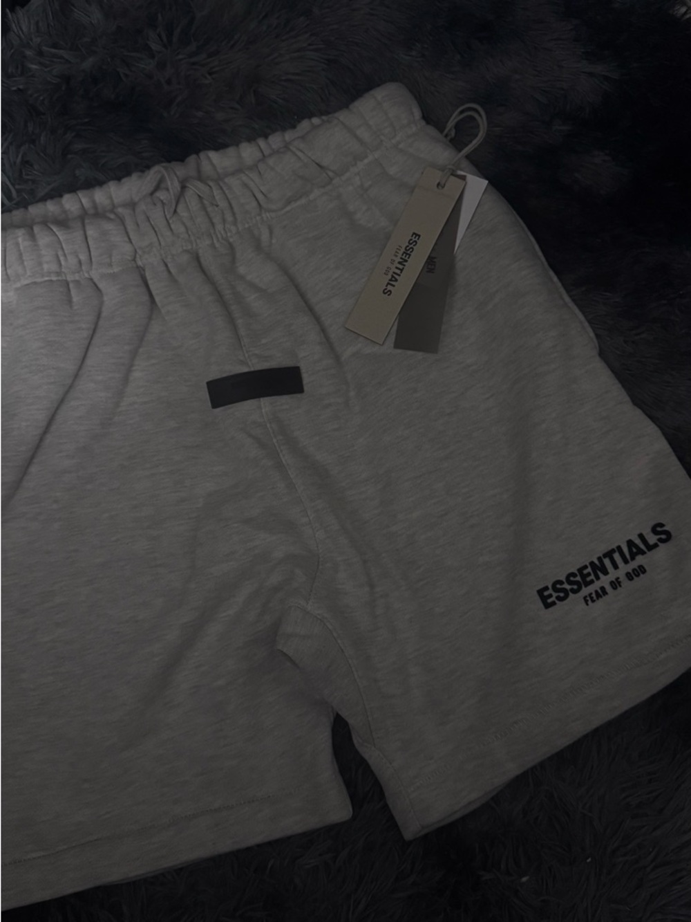 Essentials Light Oatmeal Logo Fleece Shorts